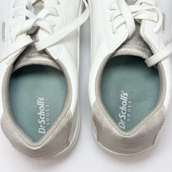 Dr Scholl's Women's Time Off Sneaker Size 9.5M White Gold Faux Leather - Picture 10 of 13